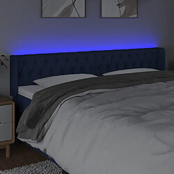 Avis vidaXL Tête de lit à LED Bleu 203x16x78/88 cm Tissu