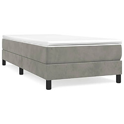 vidaXL Cadre de lit sans matelas gris clair 90x190 cm velours