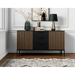 Bestmobilier Savanna - buffet bas - bois et noir - 150 cm