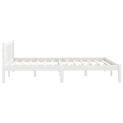 Acheter vidaXL Cadre de lit sans matelas blanc bois massif