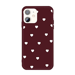 Wewoo Coque Pour iPhone 11 Multiple Love-hearts Pattern Colorful Frosted TPU Phone Housse de protection Wine Red