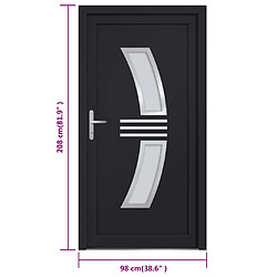 vidaXL Porte d'entrée anthracite 98x208 cm PVC pas cher