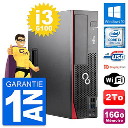 PC Fujitsu Esprimo D556 DT Intel i3-6100 RAM 16Go Disque Dur 2To Windows 10 Wifi - Occasion