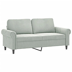 Acheter Maison Chic Ensemble de canapés 2 pcs avec coussins, Canapé droit Sofa pour Salon gris clair velours -GKD314780