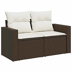 Avis vidaXL Salon de jardin avec coussins 6 pcs marron résine tressée