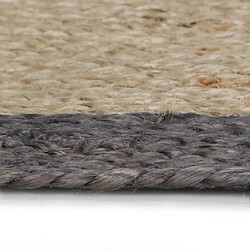 Decoshop26 Tapis fait à la main Jute avec bord gris foncé 120 cm DEC023473 pas cher