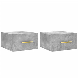 Maison Chic Lot de 2 Tables de Chevet murales - Tables de Nuit gris béton 35x35x20 cm