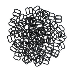 100 Pièces En Plastique Soutien-gorge Lingerie Sangle Clips Crochet Curseur Boucle 8mm Noir