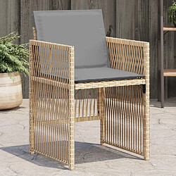 vidaXL Chaises de jardin avec coussins lot de 4 mélange beige