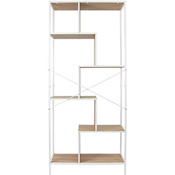 Acheter The Home Deco Factory Etagère en bois et métal blanc Edison 80 x 30 x 180 cm.