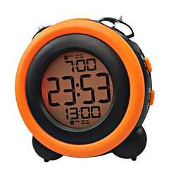 Avis Horloge électronique De Chevet Muet D'écran Coloré Rond Orange Horloge électronique