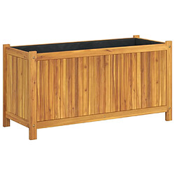 vidaXL Jardinière avec doublure 99,5x38x50 cm bois massif d'acacia