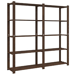 vidaXL Support de rangement à 5 niveaux marron 170x38x170 cm bois pin