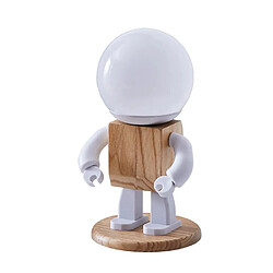 Universal Lampe de table robot mignonne Lampe de table en bois blanc nordique moderne LED Enfants Petite fille Garçon Enfants Chambre à coucher Chevet Mini Nightlight |