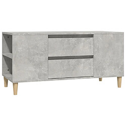 vidaXL Meuble TV Gris béton 102x44,5x50 cm Bois d'ingénierie