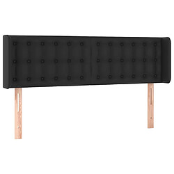 vidaXL Tête de lit avec oreilles Noir 147x16x78/88 cm Similicuir