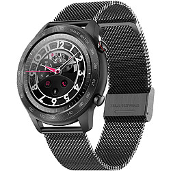 Chrono Chronus Smartwatch Hommes, Montre-Bracelet Intelligente Hommes Fitness Tracker Montre Connectée Ronde IP68 Montre Fitness Étanche Hommes avec Moniteur de Fréquence Cardiaque Podomètre Montre de Sport Portable Compatible iOS Android(noir)