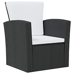 Maison Chic Salon de jardin 8 pcs + coussins - Mobilier/Meubles de jardin - Table et chaises d'extérieur Résine tressée Noir -MN32962 pas cher