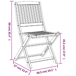 vidaXL Chaises pliables de jardin lot de 2 bois massif d'acacia pas cher