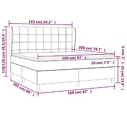 vidaXL Sommier à lattes de lit et matelas Vert foncé 160x200cm Velours pas cher