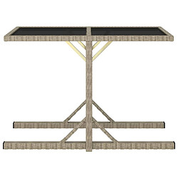 Maison Chic Table de jardin | Table d'extérieur Beige 110x53x72 cm Verre et résine tressée -GKD50799