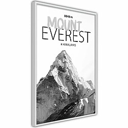 Paris Prix Affiche Murale Encadrée Peaks of the World Mount Everest 20 x 30 cm Blanc