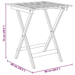 vidaXL Ensemble à manger de jardin pliable 3 pcs Bois d'acacia solide pas cher