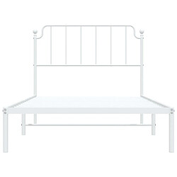 Maison Chic Cadre/structure de lit métal et tête de lit pour adulte - Lit Moderne Chambre blanc 107x203 cm -MN83597 pas cher