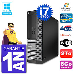 PC Dell 3020 SFF Intel i7-4790 RAM 8Go Disque 2To Graveur DVD Wifi W7 - Occasion