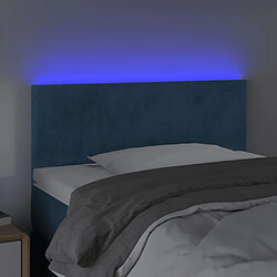 Avis Maison Chic Tête de lit scandinave à LED,meuble de chambre Bleu foncé 90x5x78/88 cm Velours -MN61035