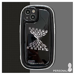 GUPBOO Étui pour iPhone13 Chaîne de perles de coquille de téléphone de personnalité de damier créatif noir foncé