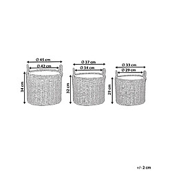 Avis Beliani Lot de 3 pots de fleurs PENDULA Polyrotin Naturel