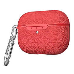 Wewoo Coque Pour Apple AirPods Pro Housse de protection casque sans fil avec crochet en TPU Litchi Rouge