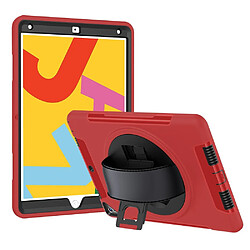 Acheter Coque en TPU hybride robuste avec béquille et dragonne rouge pour votre Apple iPad 10.2 (2019)