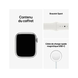 Avis Apple Watch Series 8 GPS 41mm Aluminium Argent (Silver) et Bracelet Sport Blanc (White)