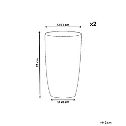 Avis Beliani Lot de 2 pots de fleurs 51 x 51 x 71 cm beige CAMIA
