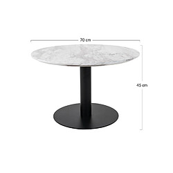 Lisa Design Valverde - table basse ronde - effet marbre - noir - 70 cm pas cher