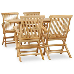 Maison Chic Mobilier à dîner 5 pcs de jardin - Ensemble table et chaises d'extérieur - Salon/Mobilier de jardin classique Bois de teck massif -MN38668