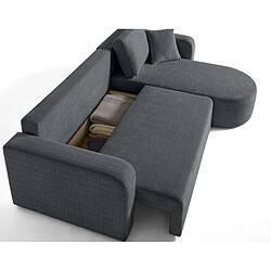 Avis Bestmobilier Miro - canapé d'angle réversible - 4 places - convertible avec coffre - en velours texturé