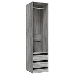 vidaXL Armoire avec tiroirs Sonoma gris 50x50x200 cm Bois d'ingénierie