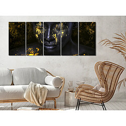 Artgeist Tableau - Bathed in Gold (5 Parts) Narrow [100x40]