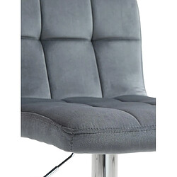 Decoshop26 Tabouret de bar chaise haute x 1 avec coutures décoratives carrées assise en velours gris foncé pieds en métal chromé 10_0005325 pas cher