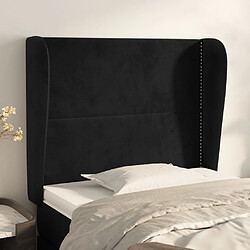 vidaXL Tête de lit avec oreilles Noir 83x23x118/128 cm Velours