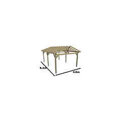 Carport double pente avec préparation pour couverture tuile 3.90 x 5.86 m - ka 4563 st - HABRITA