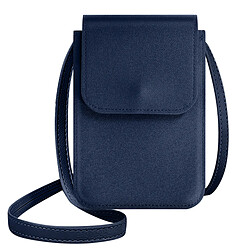 Avizar Pochette Bandoulière Smartphone avec Rangement carte Sangle 135cm bleu nuit