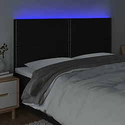 Avis Maison Chic Tête de lit moderne à LED lumineuse pour chambre - Décoration de lit Noir 200x5x118/128 cm Tissu -MN40779