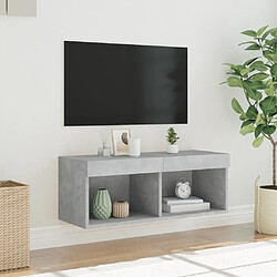 Acheter vidaXL Meuble TV avec lumières LED gris béton 80x30x30 cm