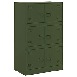 vidaXL Buffet vert olive 67x39x107 cm acier