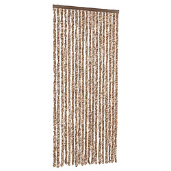 vidaXL Rideau anti-mouches beige et marron foncé 56x185 cm chenille