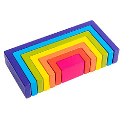 Universal Les derniers bébés en bois arc-en-ciel maison arbre poupée mini empileur blocs jouets arc-en-ciel bar blocs petites tailles incohérentes jeux de table cadeaux | empilement blocs (couleur arc-en-ciel)